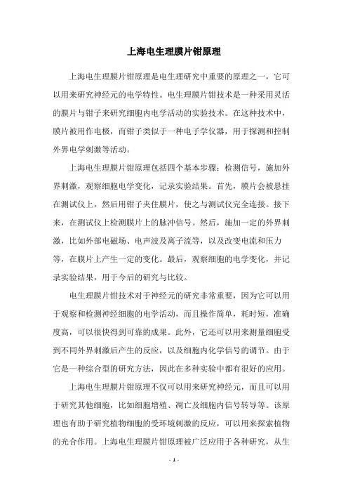 上海电生理膜片钳原理