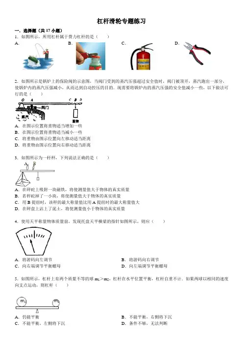 杠杆滑轮专题练习(含答案)