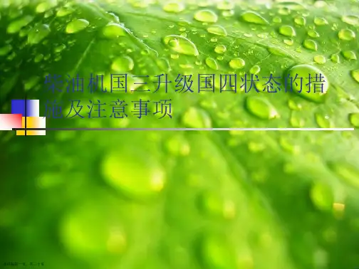 柴油机国三升级国四状态的措施及注意事项
