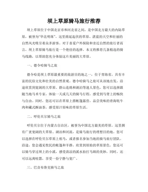 坝上草原骑马旅行推荐