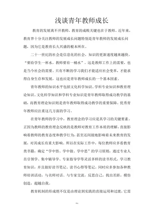 浅谈青年教师成长(论文)