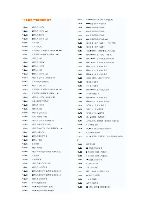 74系列芯片引脚图资料大1