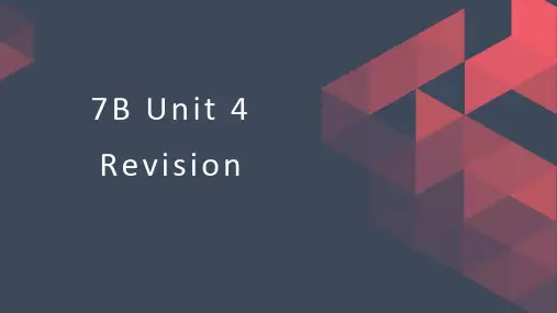 Unit4单元复习课件牛津译林版七年级英语下册
