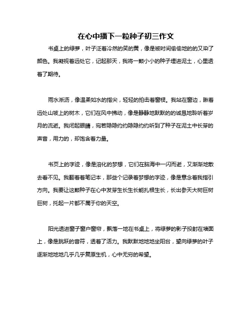 在心中播下一粒种子初三作文