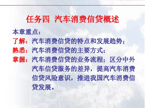 项目汽车消费信贷概述(ppt 31页)