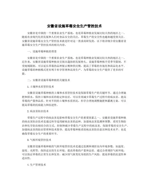安徽省设施草莓安全生产管控技术