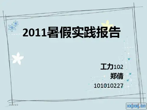 寒假实践报告PPT课件