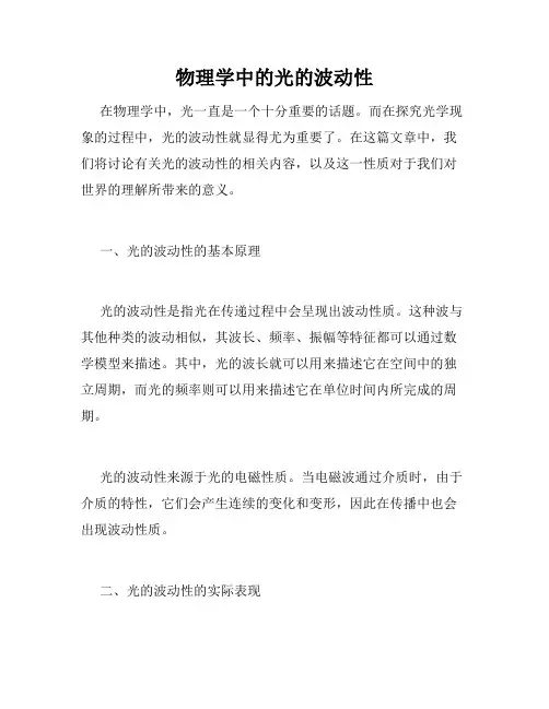 物理学中的光的波动性