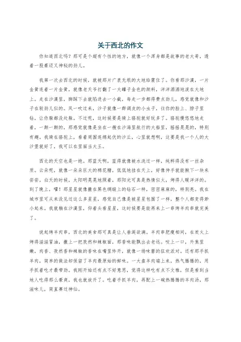 关于西北的作文