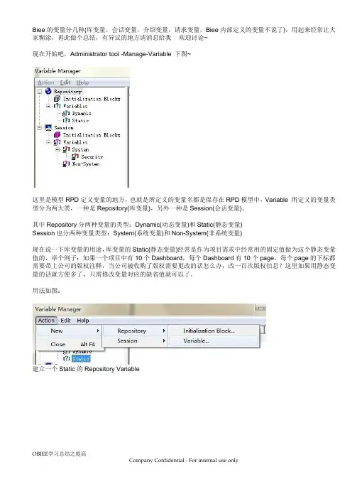 Biee中变量的总结