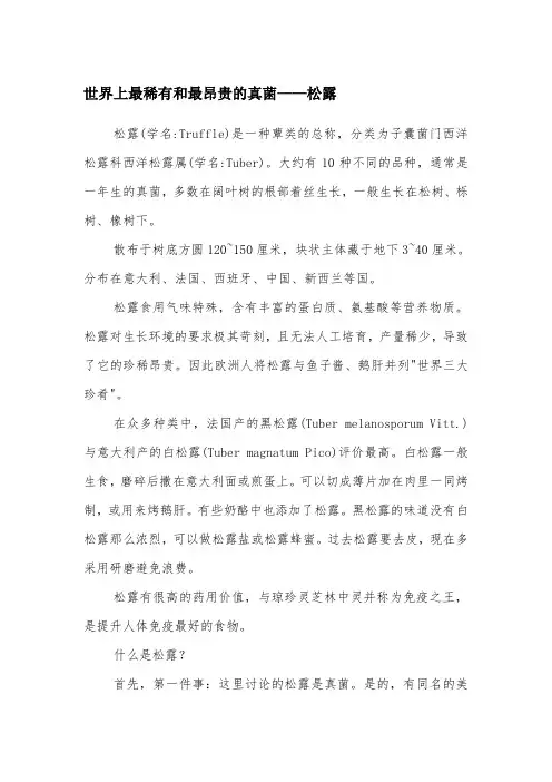 世界上最稀有和最昂贵的真菌——松露