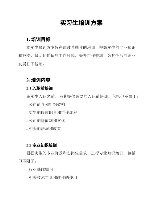 实习生培训方案