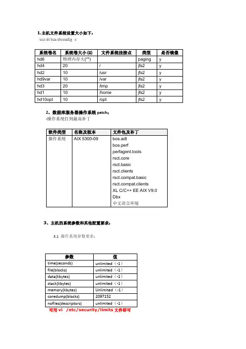 aix主机参数配置方法