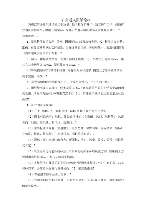 矿井通风系统图纸绘制及图例