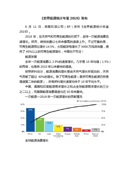 《世界能源统计年鉴2019》发布