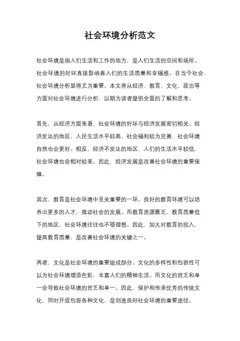 社会环境分析范文