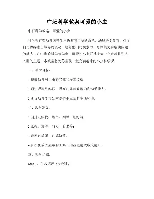 中班科学教案可爱的小虫