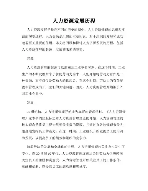 人力资源发展历程
