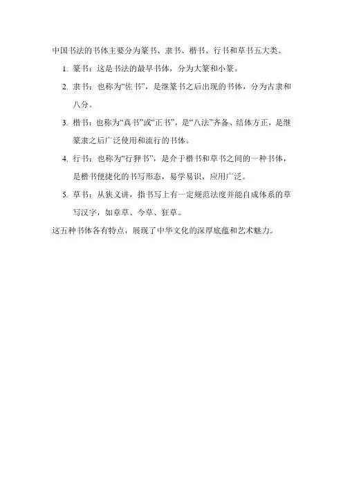 中国书法的书体