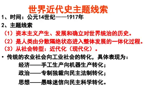 通史复习1：资本主义工场手工业时期