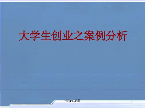 大学生创业之案例分析PPT课件