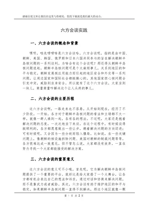 六方会谈实践