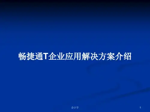 畅捷通T企业应用解决方案介绍PPT教案