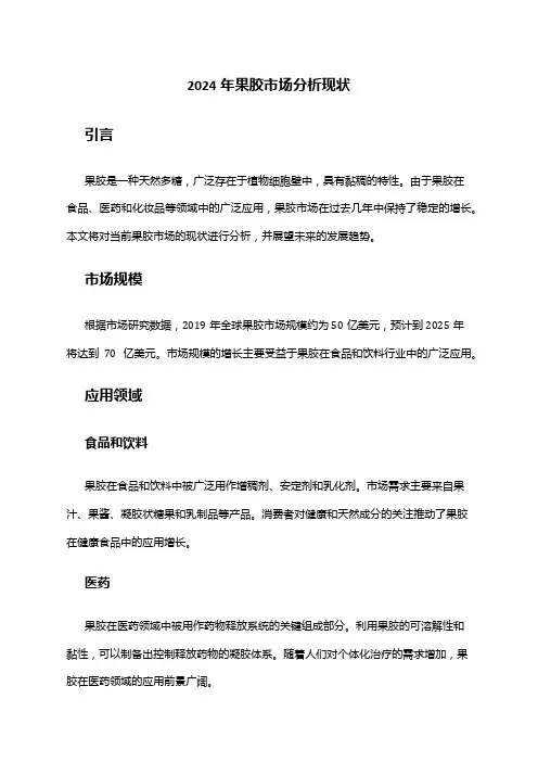 2024年果胶市场分析现状