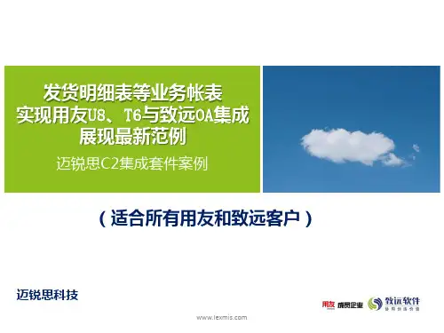 发货明细表用友U8、T6与致远OA集成最新范例
