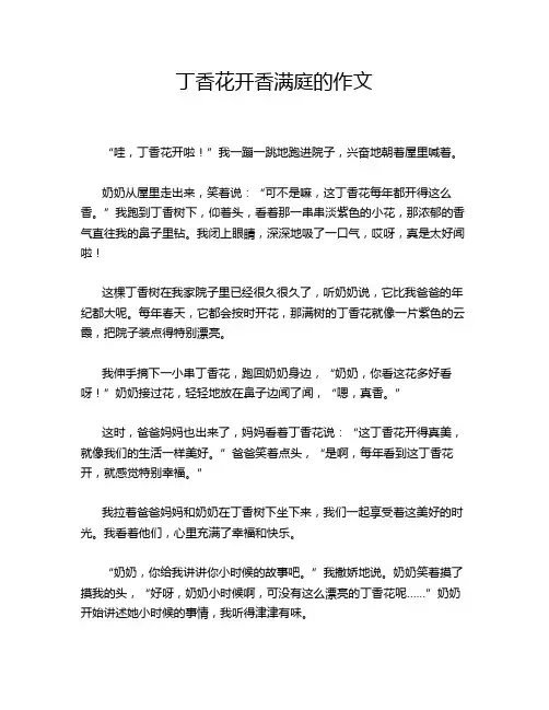 丁香花开香满庭的作文