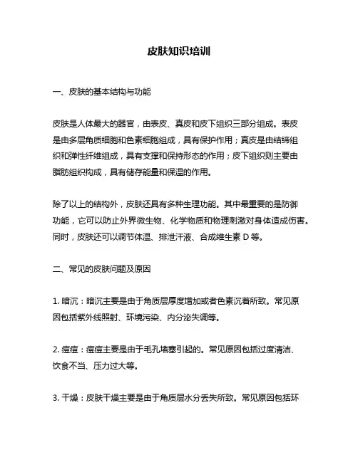 皮肤知识培训