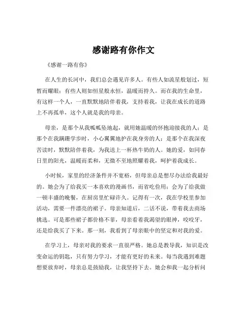 感谢路有你作文