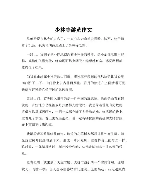 少林寺游览作文