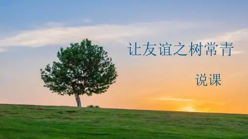5.1 让友谊之树常青 说课课件(28张PPT)