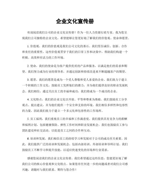 企业文化宣传册
