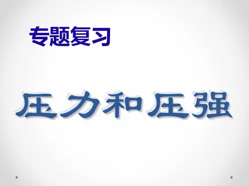 浙教版科学七下3.7《压强》专题复习课件