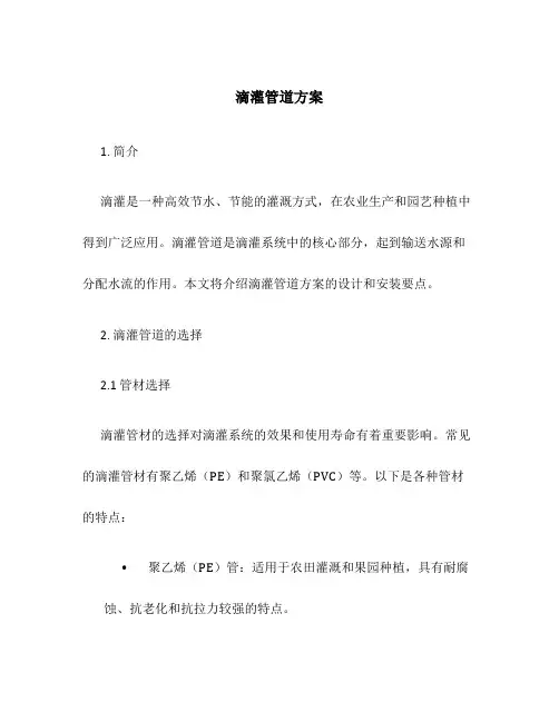 滴灌管道方案