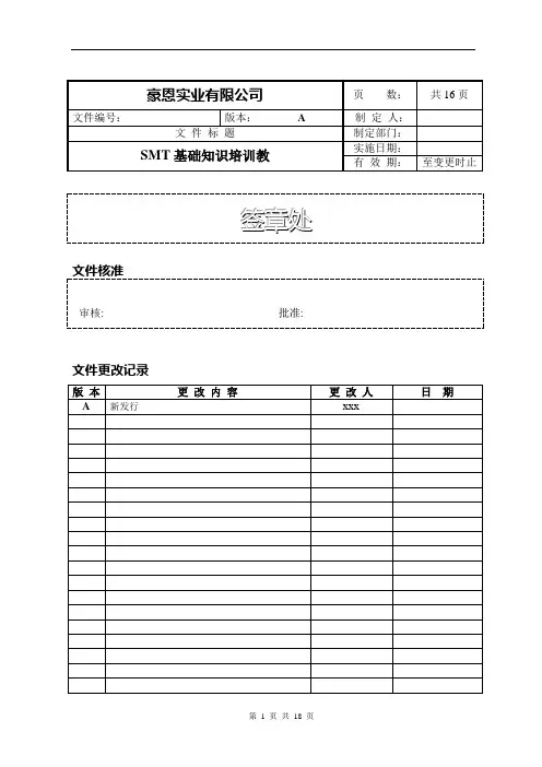 SMT基础知识培训教材