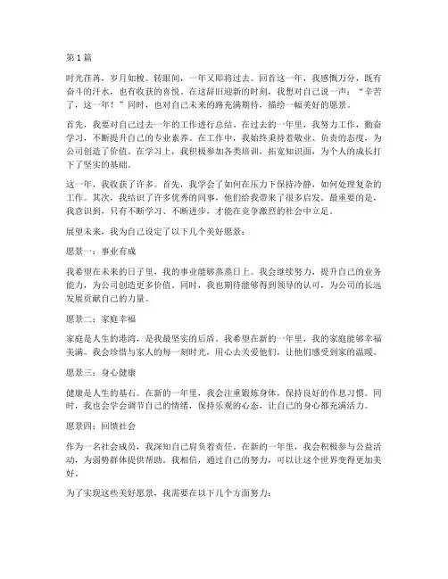 年度总结美好愿景作文(3篇)