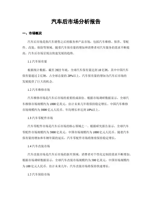 汽车后市场分析报告