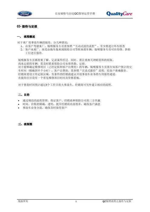 03-福特汽车4S店钣喷流程之接待与定损