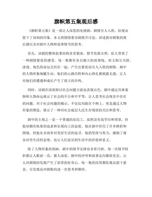 旗帜第五集观后感