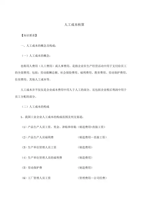 人工成本核算