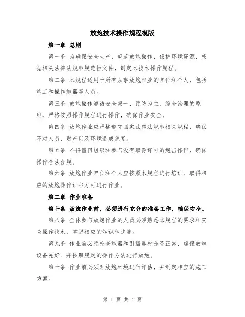 放炮技术操作规程模版
