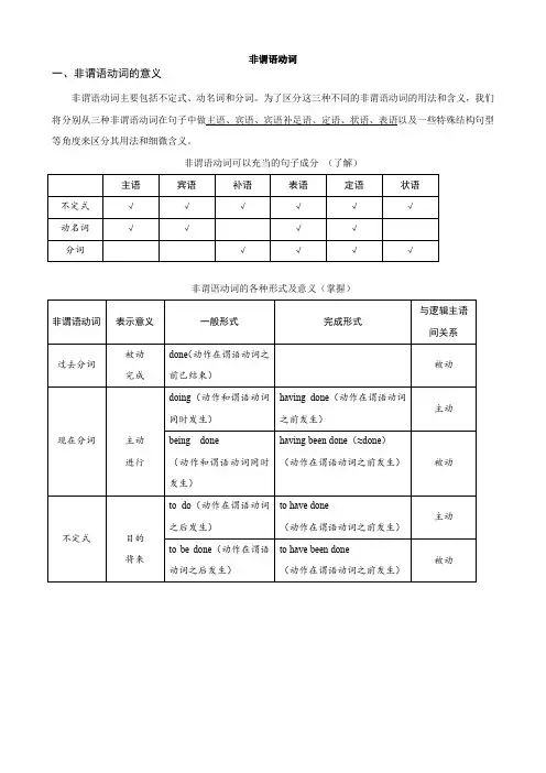 非谓语动词