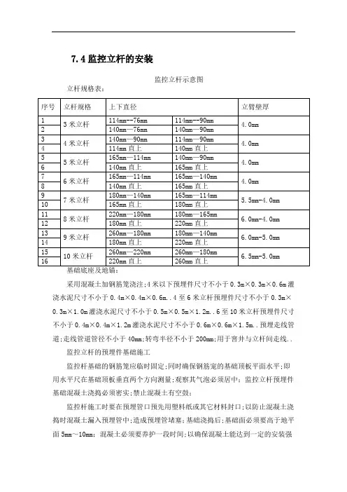 监控立杆施工