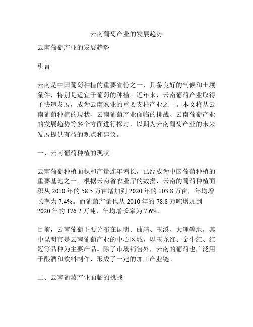 云南葡萄产业的发展趋势