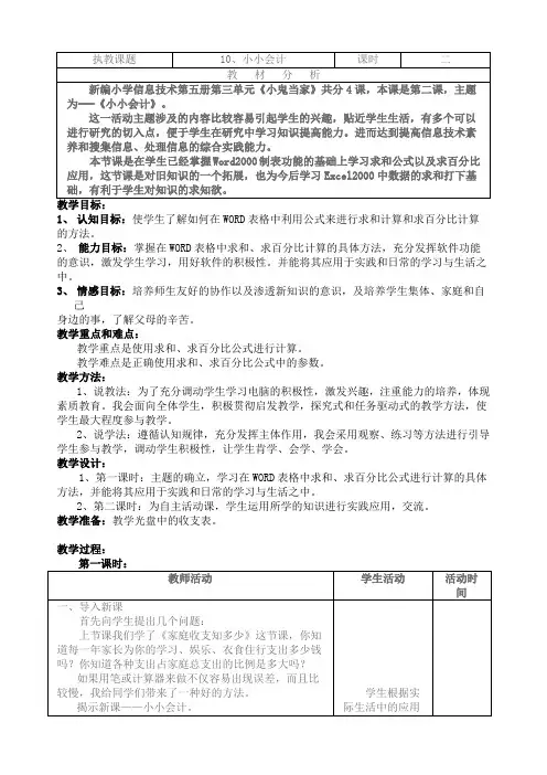 小小会计--信息技术