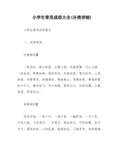 小学生常用成语大全(分类详细)