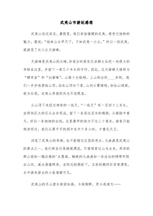 武夷山市游玩感想(六篇)